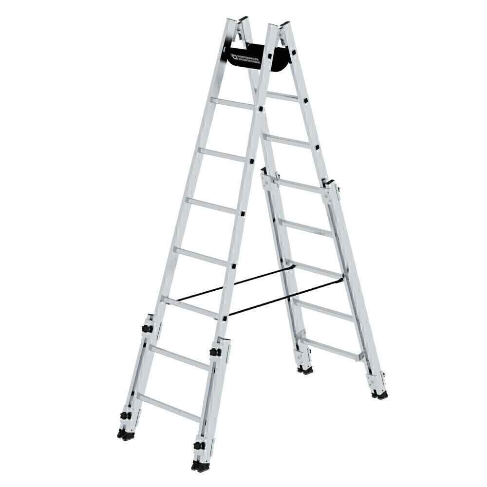 Alu-Stehleiter - Stufen, Treppengängig, mit Bandeinlage