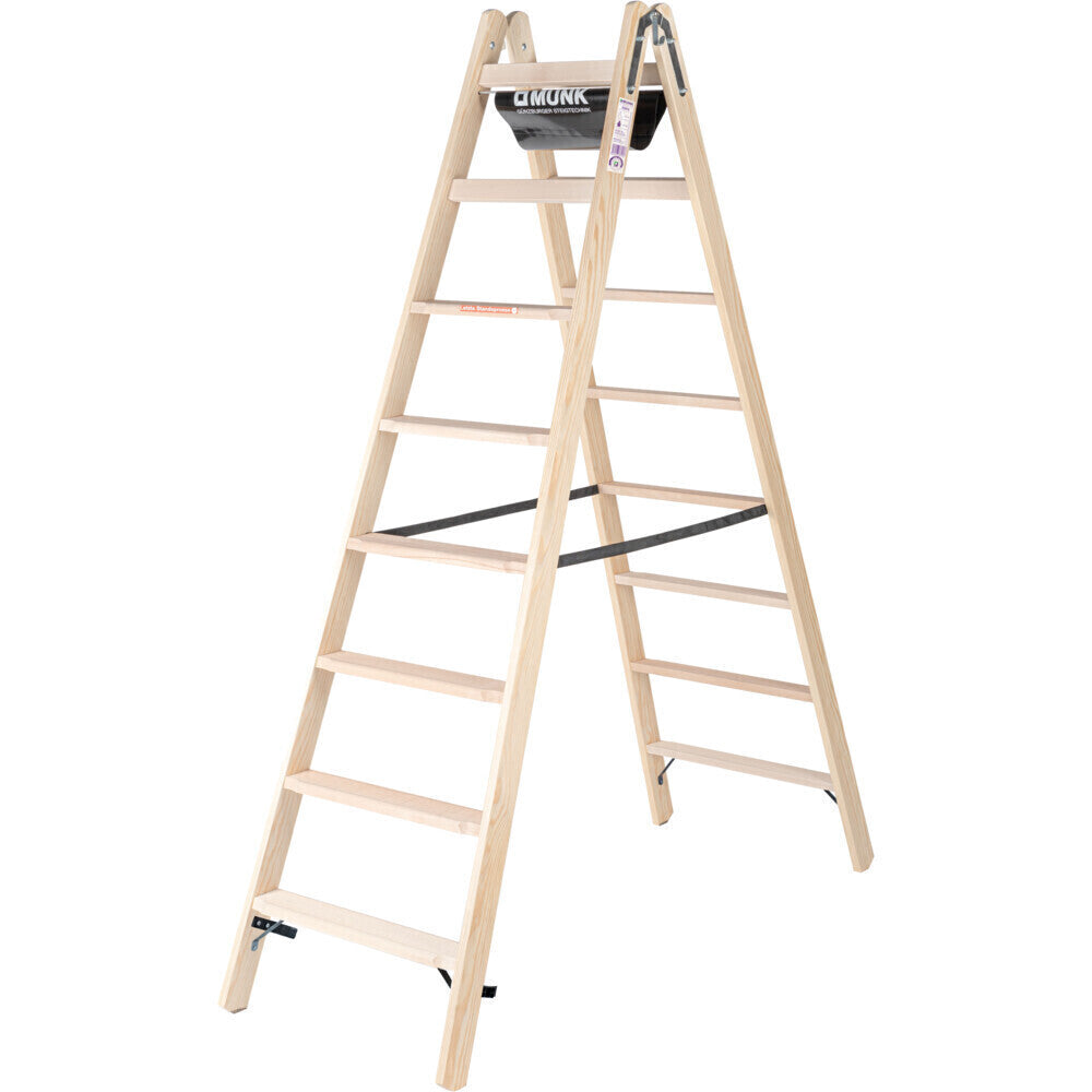 Holz-Stehleiter - Stufen, mit Bandeinlage