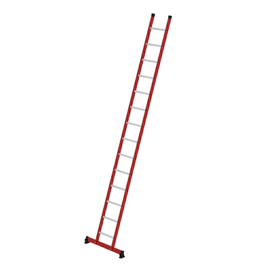 GFK-Anlegeleiter - Alu-Sprossen, 420 mm breit, mit Nivello-Traverse