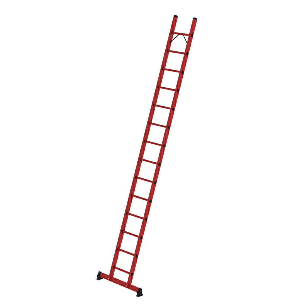 GFK-Anlegeleiter - Sprossen, 420 mm breit, mit Nivello-Traverse
