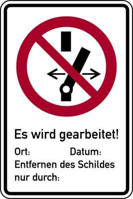 Kombischild, Nicht schalten / Es wird gearbeitet - ASR A1.3
