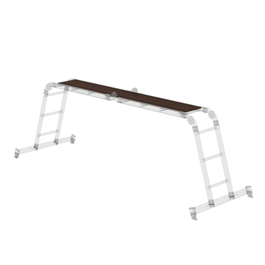 Mehrzweckleiter - 4-teilig - mit nivello®-Traverse und Holzbelag