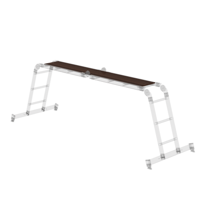 Mehrzweckleiter - 4-teilig - mit nivello®-Traverse und Holzbelag