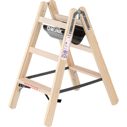 Holz-Stehleiter - Stufen, mit Bandeinlage