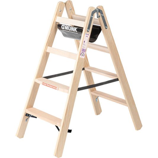Holz-Stehleiter - Stufen, mit Bandeinlage