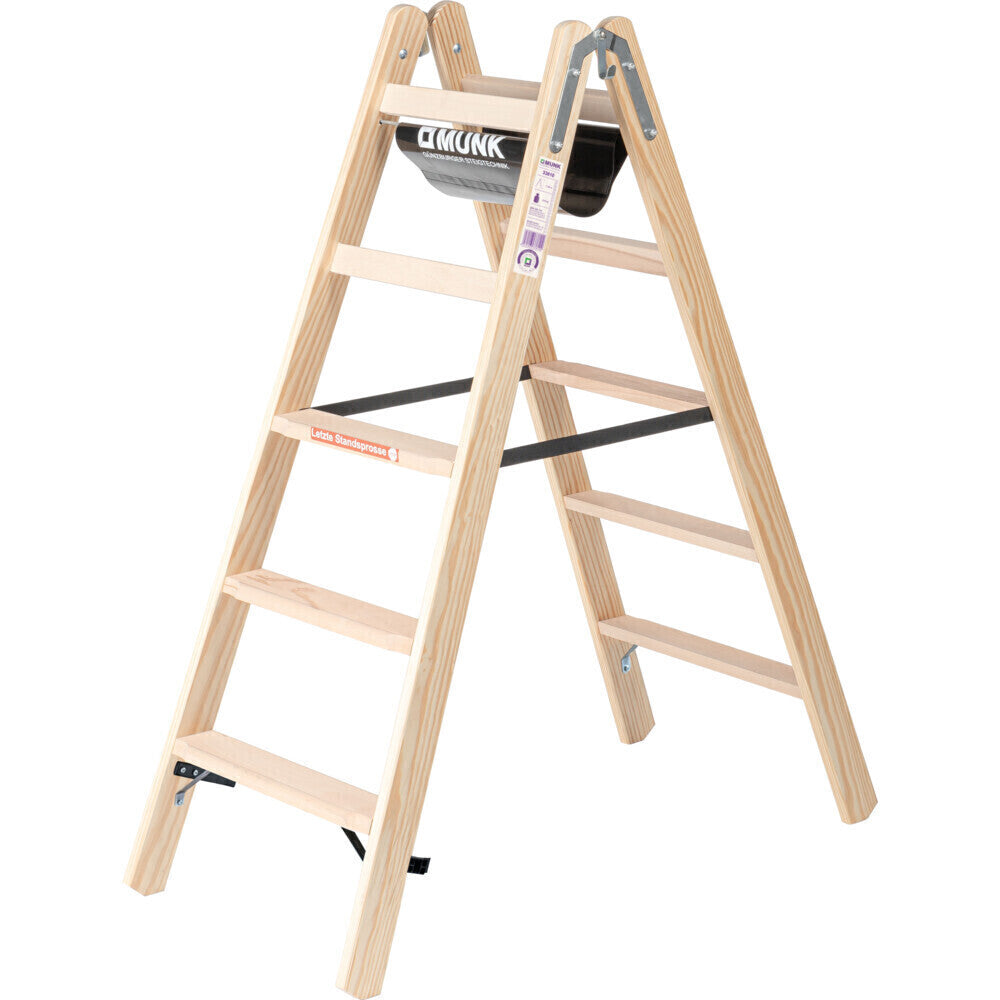 Holz-Stehleiter - Stufen, mit Bandeinlage