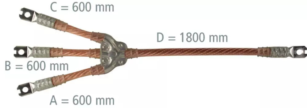 3pol. Erdungs- und Kurzschlussvorrichtung 600 mm / 1.800 mm